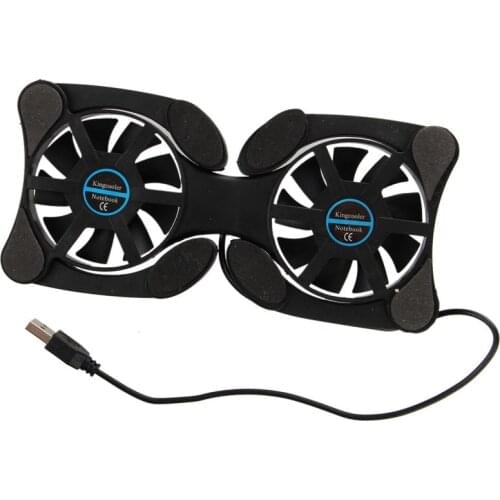 USB 2.0 External Laptop Cooler Pad Notebook Cooler 2 Fan Black