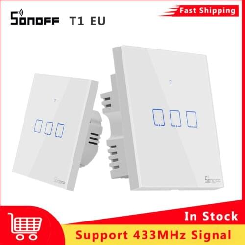 SONOFF T1 EU UK TX-Series 433 RF Smart Home WiFi Switch Support eWelink Automation Compatible with Google Home Alexa