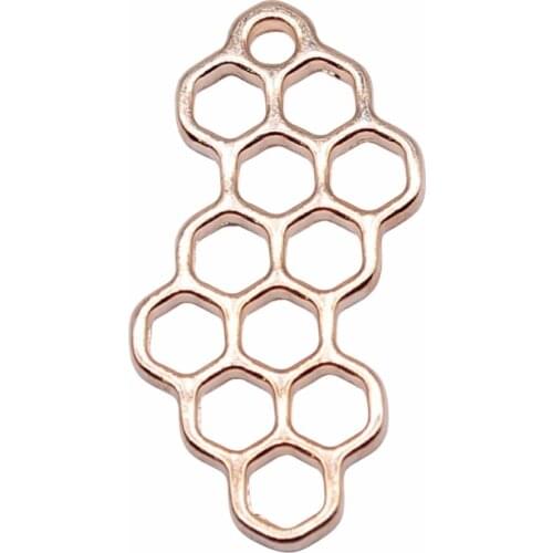 WYSIWYG 10pcs 31x15mm KC Gold Color Honeycomb Charms Pendant For Jewelry Making Earring Making Accessories
