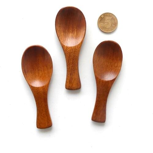 10pcs 8*x.8CM wholesale wooden tea spoon wood mini spoon seasoning powder spoon salt spoons