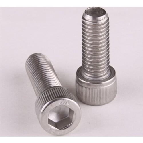 2PCS 316 Hexagonal Screws Cup Head Bolts Cylindrical Head Screws M5*12mm