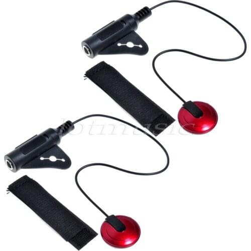 2Pcs Upgrade Piezo Contact Microphone MIC Pickup 1/4' Jack with Cable MIC Pickup plug in amp For Guitar Violin Banjo Ukulele