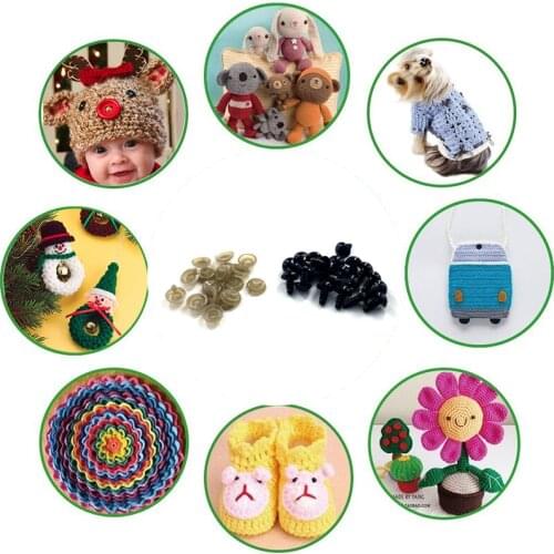 20 pcs /lot Handmade DIY accessories Crochet needle doll Threaded eyes Puppet screw thread Black eyes buckle Button eyes