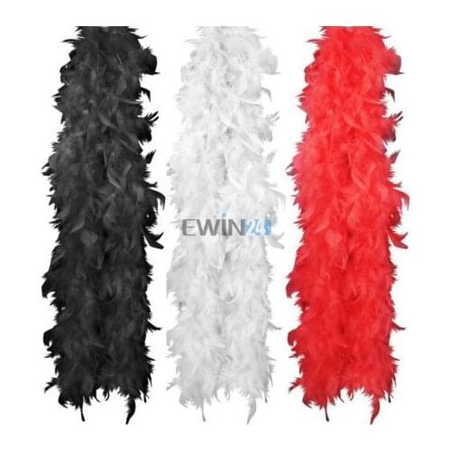 20 X Black Red White Feather Boa 20s Flapper Hen Party Fancy Dress Costume Accessory