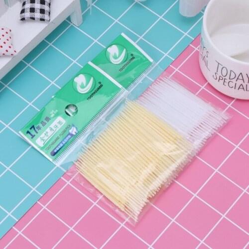2021 New 100pcs/box Dental Floss Interdental Toothpick Brush Brush Teeth Stick Dental