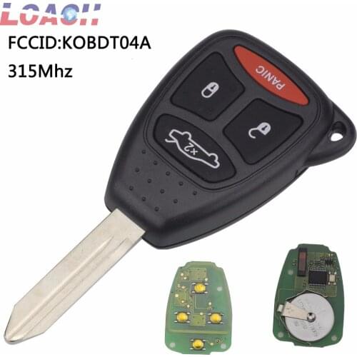 3/4 Button 315mhz KOBDT04A Remote Car key for Dodge Chrysler Jeep Dakota Durango Charger 300 Aspen Grand Cherokee