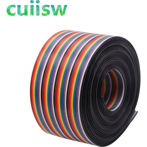NEW 1M 40 Flat Color Rainbow Ribbon Cable wire Rainbow Cable, 40P colored cable IN STOCK