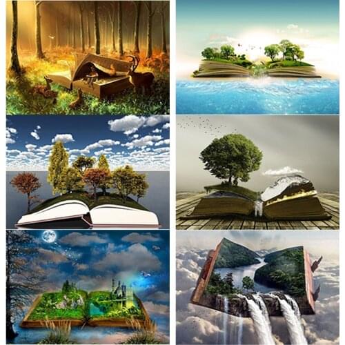 5D DIY Diamond Painting Books Scenery Diamond Embroidery Cross Stitch Crafts Full Square Round Drill Home Decor Manual Art Gift