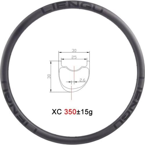 LIENGU 29er BOOST MTB XC 30mm Asymmetric Carbon Rim 25mm Internal Width Cross Country 29 Bike Tubeless Wheel Offset 2.6mm