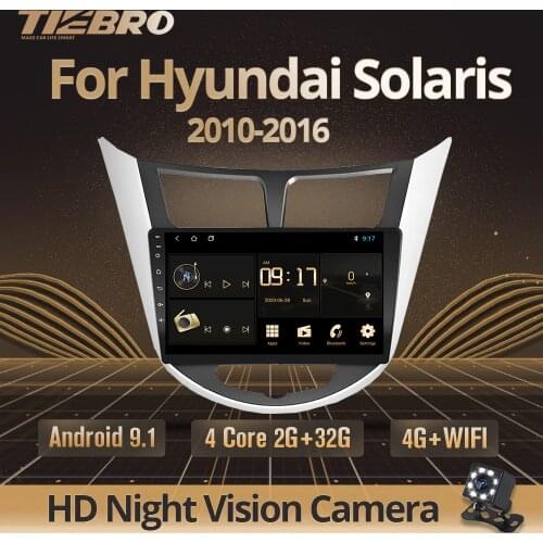 TIEBRO 2Din Android 9.0 Car Radio For Hyundai Verna Solaris Accent Car Navigation Radio Stereo Video Multimedia 2010-2016 DVD