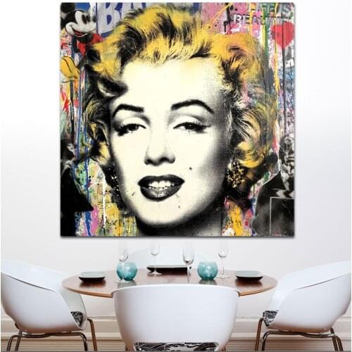 Large size Printing Oil Painting Marilyn Monroe Beauty Wall Art Canvas Prints Pictures For Living Room And Bedroom No Frames