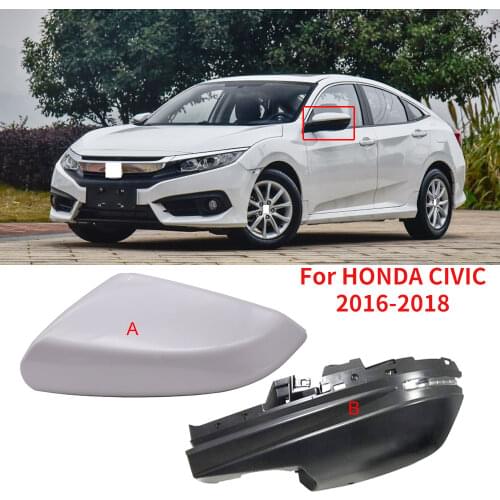 CAPQX For HONDA CIVIC 2016-2018 Side mirror protector Outside Rearview Mirror Frame Rear view mirror cover Base support Shell