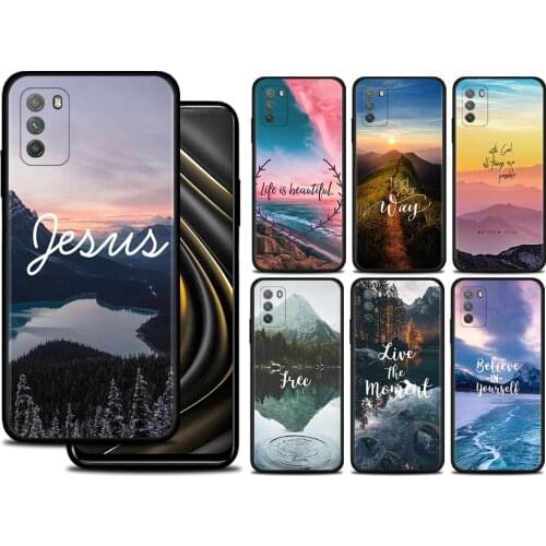 Case For Xiaomi Mi Poco X3 Pro F3 X3 GT M3 X3 NFC F1 M3 Pro 5G F3 GT Black Soft Silicon Cover Coque Travel Mountain Sea Beach