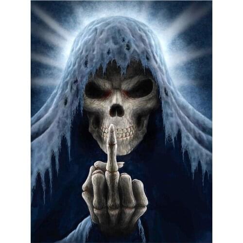 Skull Grim Reaper Diamond Painting Round Full Drill Nouveaute DIY Mosaic Embroidery 5D Cross Stitch Halloween Portrait Pattern