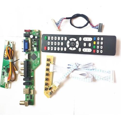 For LP154W01-TLD3/TLD4 HDMI-Compatible VGA USB AV RF TV53 board keyboard+Remote+Inverter LVDS 1CCFL 30Pin LCD