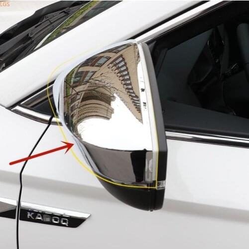 For Skoda KAROQ 2018-2019 High-quality ABS Chrome Rearview mirror cover Anti-Rub protection Decoration Car styling