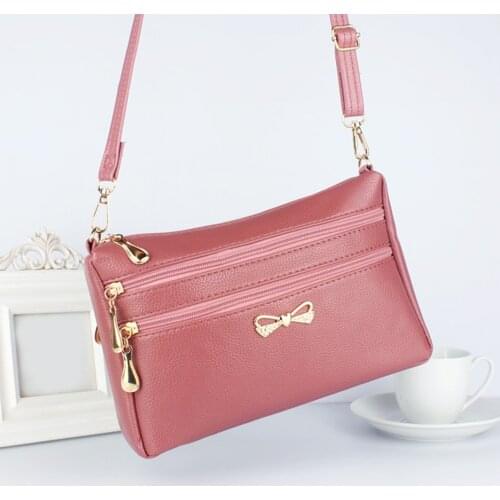 Elegant Women Solid Color Crossbody 2021 Multi-Pockets Litchi Pattern Shoulder Bags Zipper Purse Mobile Phone Pouch sac femme
