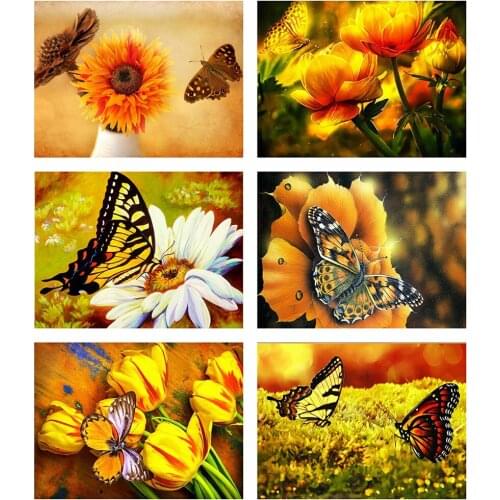 Evershine DIY Diamond Painting Butterfly And Flower 5D Full Square Rhinestone Embroidery Mosaic Cross Stitch Kit Home Decor