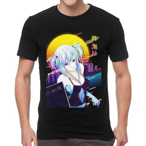 Death Note Misa Amane T Shirts Men Short Sleeve Cotton T-shirt Japan Anime Manga Tee Tops Streetwear Tshirts Gift