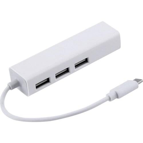 Hot New USB 3.1 Type C USB-C Multiple 3 Ports Hub with Ethernet Network LAN Adapter Eletronic