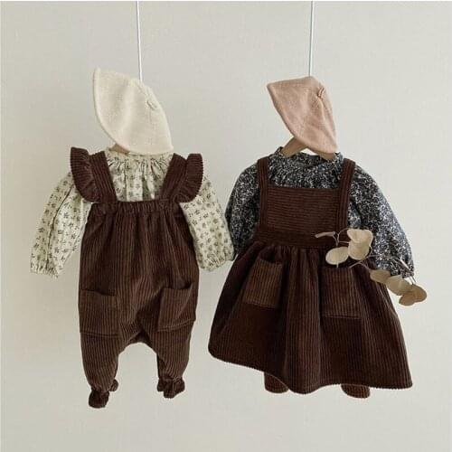 Baby Boys Girls Flying Sleeve 2021 Spring Pure Color Korean Japanese Style Romper Overalls Dress For Babies Bodysuit Newborns