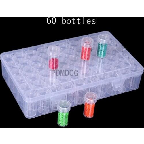 PDMDOG NEW 60/28 Bottles diamond painting storage box, portable bead storage box 60pcs container diamond painting accessories