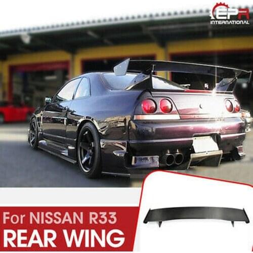 FRP Black or Grey Unpainted Rear GT Spoiler Wing 5pcs For Nissan R33 Skyline GTR Bee Style(only fit to GTR Rear Spoiler Base)