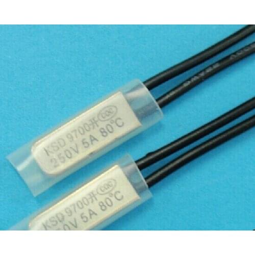 KSD9700 5A250V 80 degree C N.O. normally open temperature switch thermostat Thermal Protector