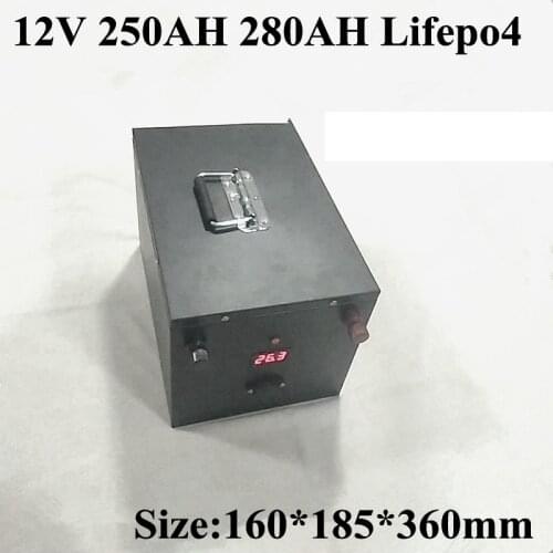 Lithium LiFepo4 12V 250Ah 280Ah Battery with 100A BMS for 3600W 1200W Motorhome Electric Mountainboards Solar Energy+20A Charger