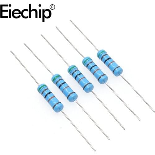 20pcs/lot 3W Metal Film Resistor 3W 1% 1R~1M 2R2 6R8 7R5 100R 220R 330R 1K 1.5K 2.2K 3.3K 4.7K 10K 22K 47K 100K 470K 680K ohm