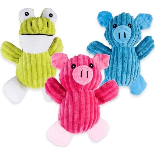 Cute Pet Dog Toy Cat Funny Fleece Durability Plush Toy Squeak toy Chew Toy Sound Fit All Pets Red Blue Pig Green Frog Plush Toys