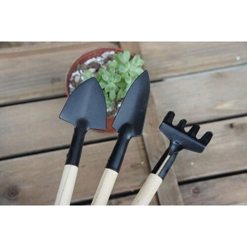 Mini Spade Shovel Harrow Set Gardening Tools Potted Plants Maintenance Suit With Wooden Handle Garden Tool