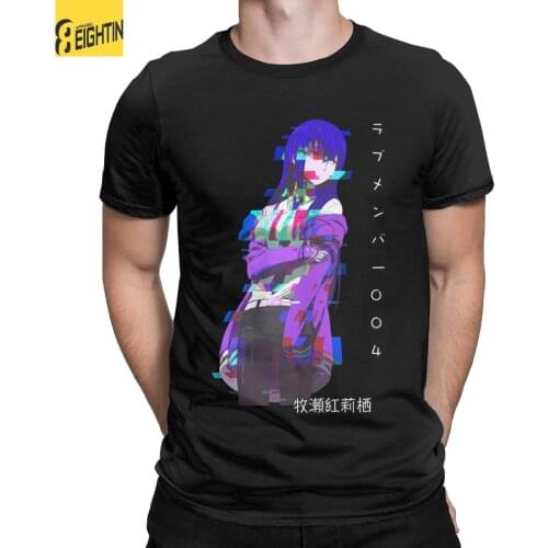 Vintage Steins Gate Kurisu Makise T-Shirt Men O Neck 100% Cotton T Shirts A.K.A Christina Short Sleeve Tee Shirt Clothing