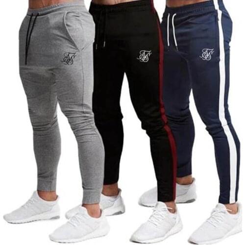 Mens high-quality Sik Silk brand polyester trousers fitness casual trousers daily training fitness casual sports jogging pants