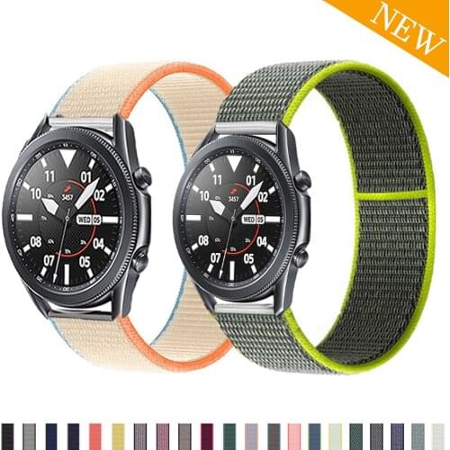 Nylon Sport Loop For Samsung Galaxy Watch 3 46mm 45mm active 2 strap Gear S3 20mm 22mm watch band Bracelet amazfit bip gts gts2