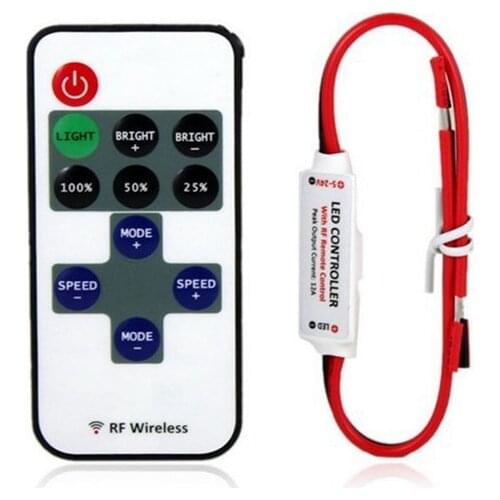 NEW Mini RF Wireless Led Remote Controller Led Dimmer Controller For Single Color Light Strip SMD5050 SMD3528 Wire