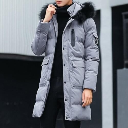New Style Winter Mens Warm Cotton-padded Clothes Mid-length Korean-style Handsome down Jacket