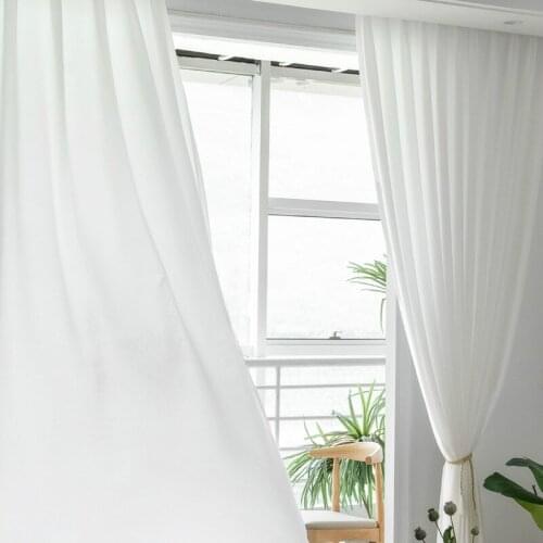 Top Quality Luxury Solid White Sheer Curtains for Living Room Bedroom Tulle Curtains Decoration Window Voile Curtains 11 Colors