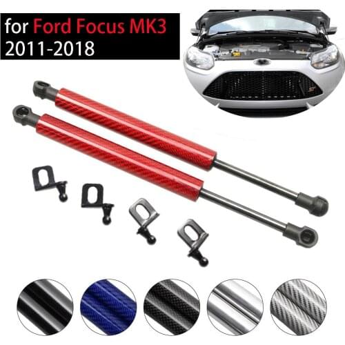 For Ford Focus MK3 2011-2018 Front Bonnet Hood Damper 2x Modify carbon fiber Gas Struts Lift Support Shock Accessories Absorber