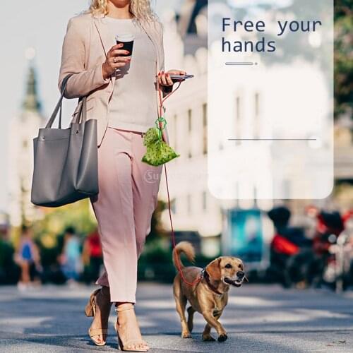 Plastic Dog Poop Bag Holder Waste Bag Carrier Clip Adjustable Attachment Retractable Leash Hand Free Waste Bag Carrier Dispenser