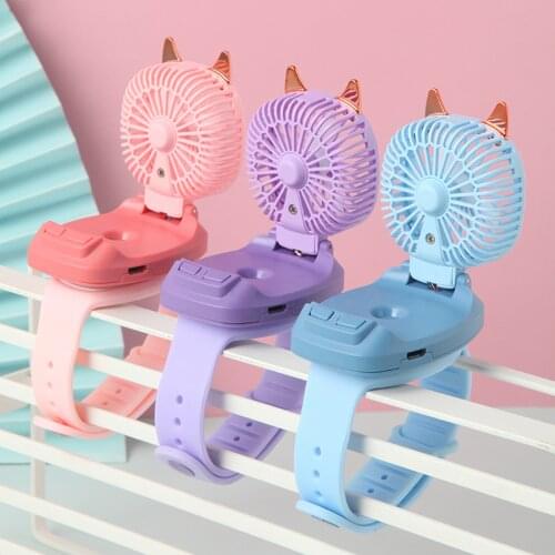 Mini Portable Wrist Fan Children Silent Electric Fan Watches USB Rechargeable Summer Radiator Outdoor Travel Mini Air Cooler