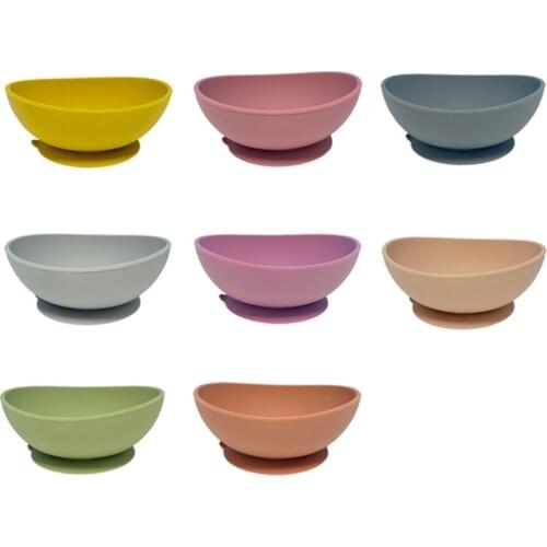 Food Grade Silicone Baby Suction Bowl Tableware Non-Slip Children Dinner Plate Infant Learning Feeding Dish