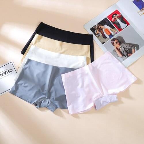 Size M-XL Fashion Ice Silk Short Pants Seamless Women Panties Breathable Cozy Boxer Boxer Femme Sexy Shorty Femme Shorts