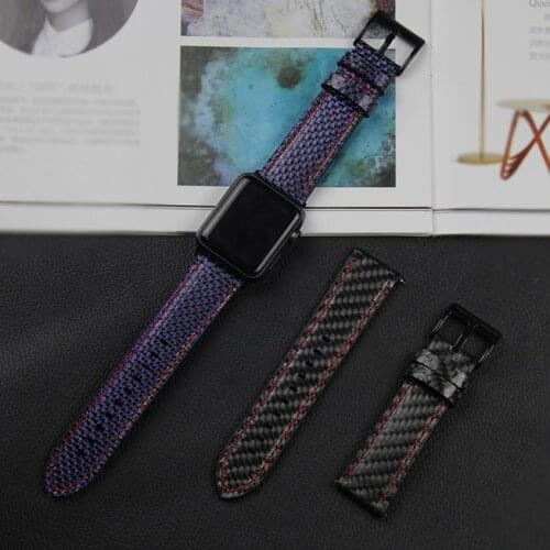 For Apple Watch Series 4 Band Real Carbon Fiber Watch Straps For Apple Watch Series 1 2 3 iWatch 38-4mm Mens Wrist Bracelet