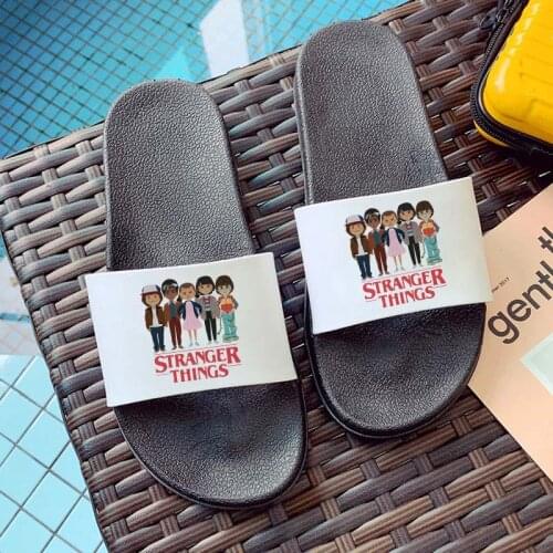 New Fashion Women Slippers Stranger Things Upside Down Eleven Open Toe Flip Flops For Female Harajuku Beach slides 2021