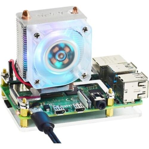 Waveshare ICE Tower CPU Cooling Fan for Raspberry Pi, Super Heat Dissipation, Supports Both Raspberry Pi 4 & 3