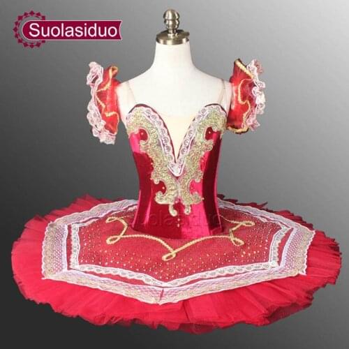Women Melberry Velvet Professional Tutu Yellow Ballet Tutu Dance Girls Pancake Sleeping Beauty Ballet Tutu SD0006