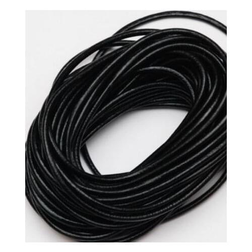 100M/lot light brown black brown 2mm real wax Round COW Genuine Leather Cord accessories Necklace DIY Rope String Thread sw435