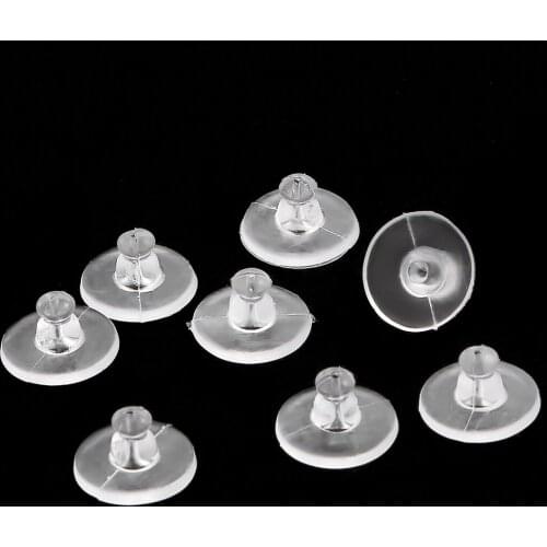 100Pcs 6x11mm Rubber Earring Back Silicone Round Ear Plug Blocked Caps Earrings Back Stoppers Supplies For Jewelry Findings