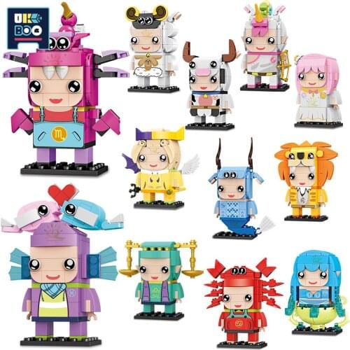 1167Pcs City Creatively Twelve Constellation Model Building Blocks DIY Lovely Figures Educational Bricks Toys For Children Gift